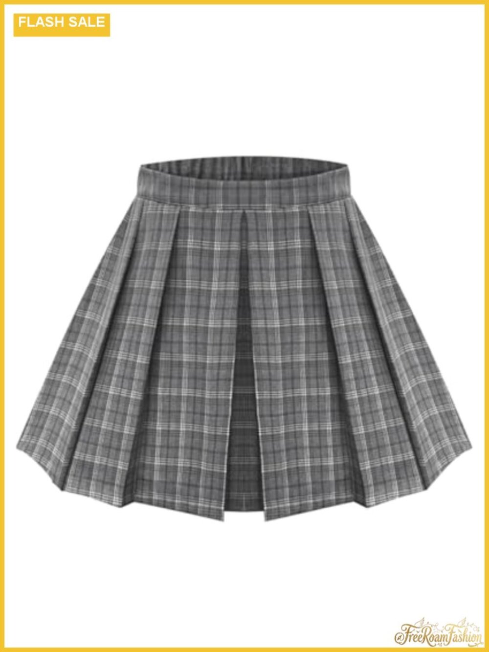 Plus Size Stretchy Mini Skirt A-Line Pleated Skater Hidden Zipper Women's
